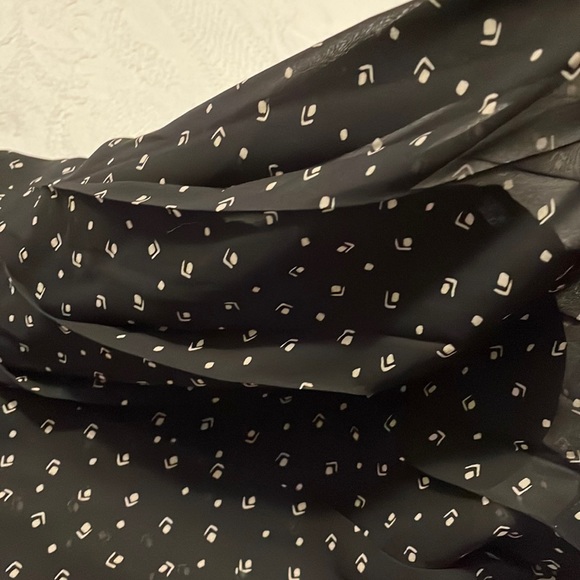 Ralph Lauren black with cream print pleated skirt size 10 - Picture 3 of 7